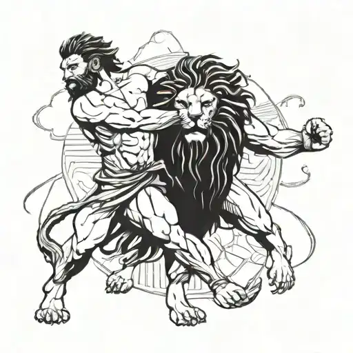 Hercules Vs Lion