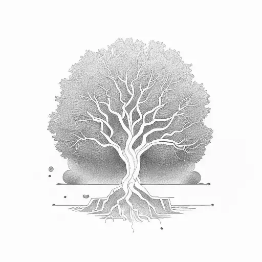 Oak Tree Into Lightning Into Space