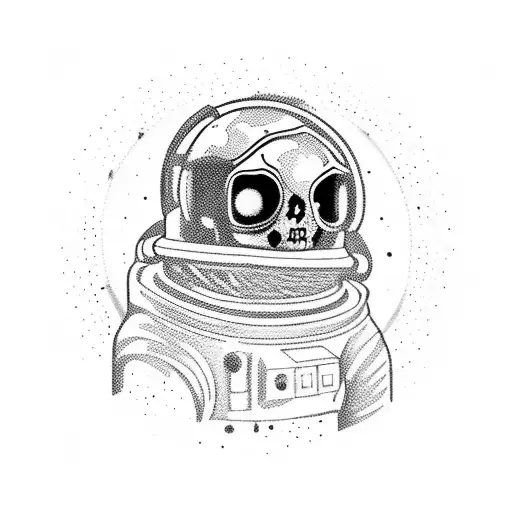 Dead Astronaut On Black Galactic Background