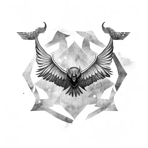 Gungnir Background With Norse Raven