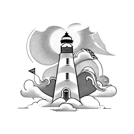 Lighthouse With Storm