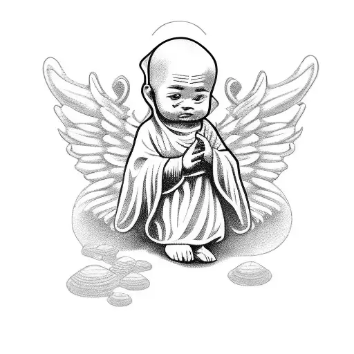 Tiny Angel Monk Happy