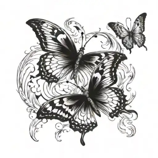 2 Butterfly Burned By A Fire Flames