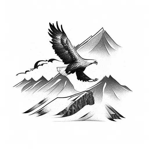 A Majestic Eagle Soaring Above A Mountain Range