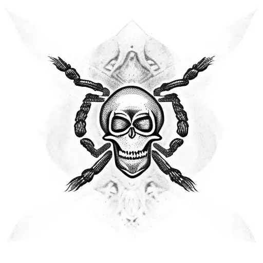 Scary Spider With Skull Body