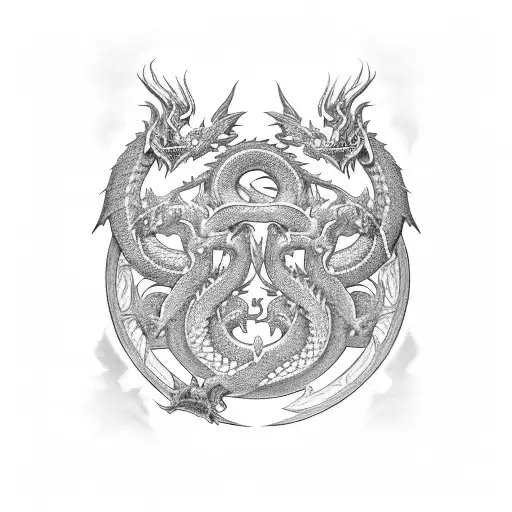 A Kriss Sword With Two Dragons Wrapped Around