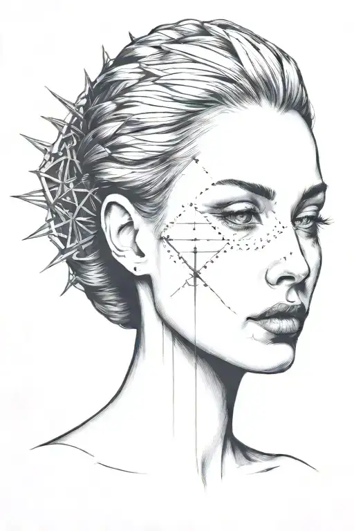 Womans Head With Rail Road Spike Going Through It