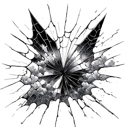 Broken Glass Fading In Cloud Storm Clouds