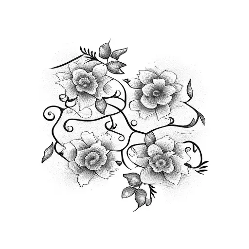 Guitar Strings Intertwined With Vines And Flowers