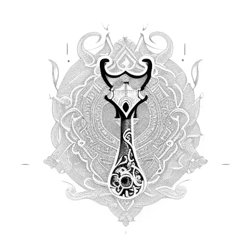 A Guitar Neck Adorned With Delicate And Intricate Patterns Inspired By Relic Artifacts