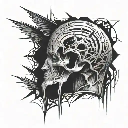 Tattoo On Shoulder Style Brutalism Gothic Emo