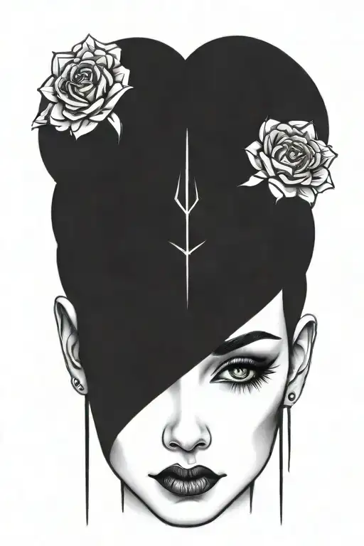 Impaled Head Of A Woman With Black Eyes