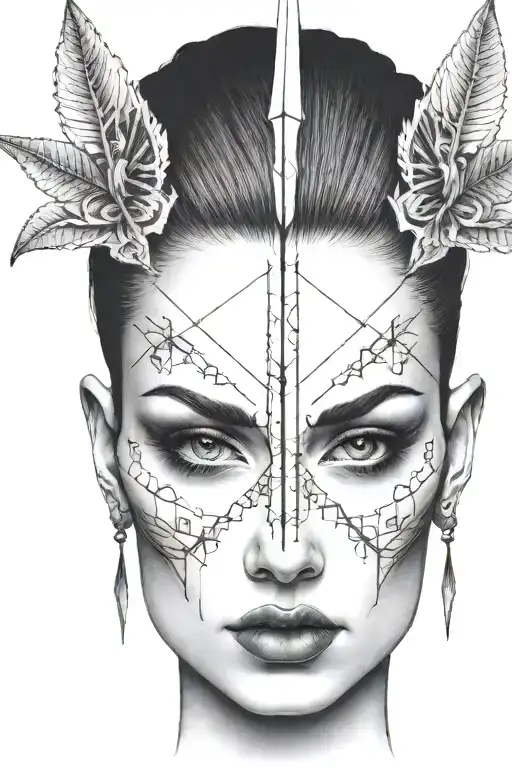 Impaled Head Of A Woman With Black Eyes