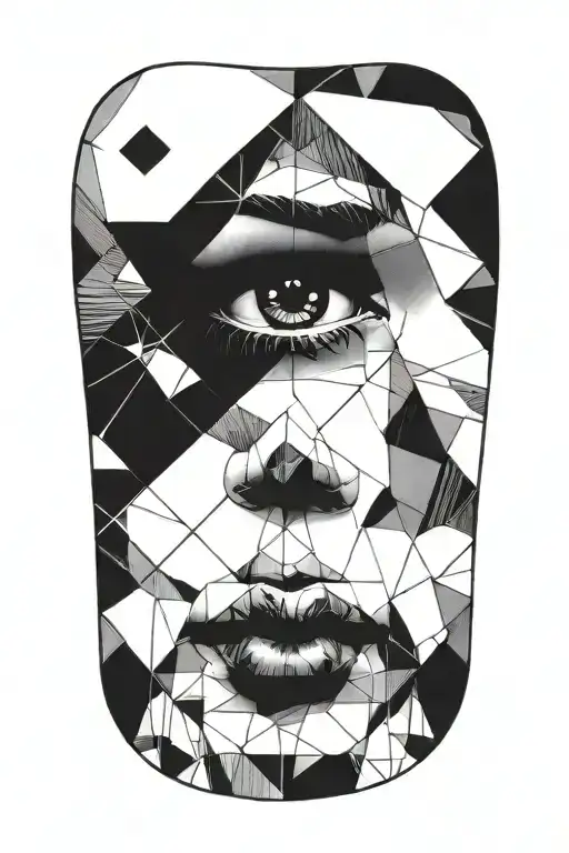 Head Of A Woman With Solid Black Eyes