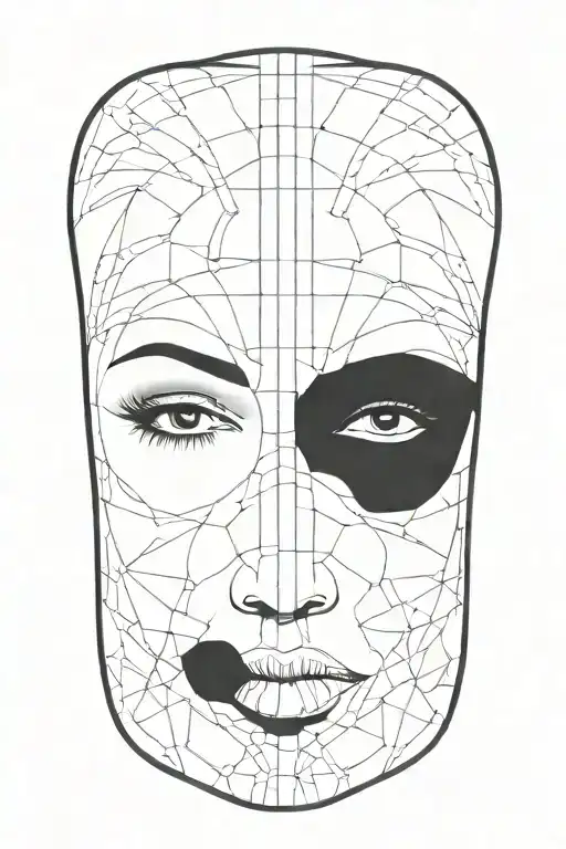 Head Of A Woman With Solid Black Eyes Simple