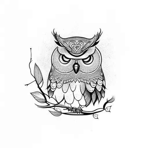 An Owl Perched On A Branch Surrounded By A Forest Of Musical Notes