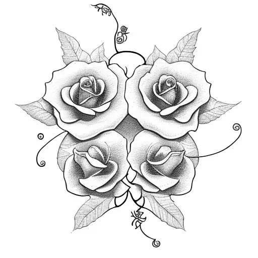 2 Flowers With A Vine Connected To A Libra Sign