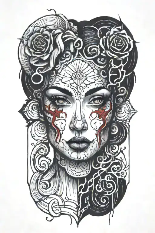 Bloody Face Of A Woman