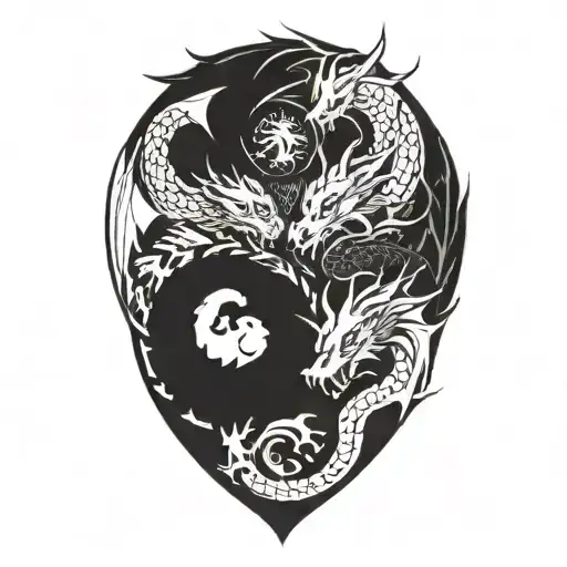 Multiple Dragons Flying Top View