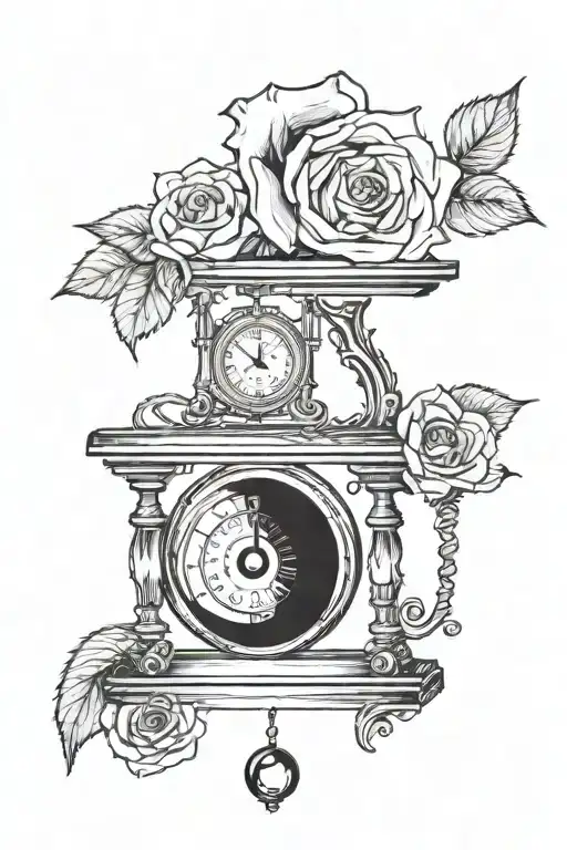 A Rose Enveloping A Scale With An Eye Above It