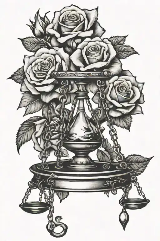 Libra Scale Balanced Rose And Eye
