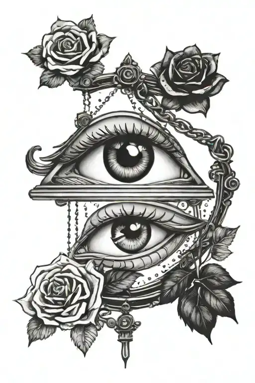 Libra Scale Eye And Rose