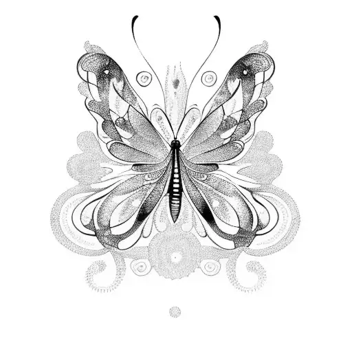 A Mesmerizing Moon With Intricate Butterfly Patterns Within It