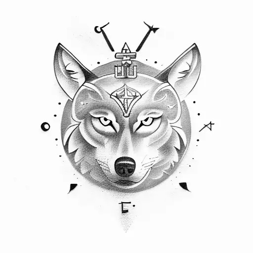 Create A Tattoo Template Of A Wolf Compass And A Matching Saying From The Bible