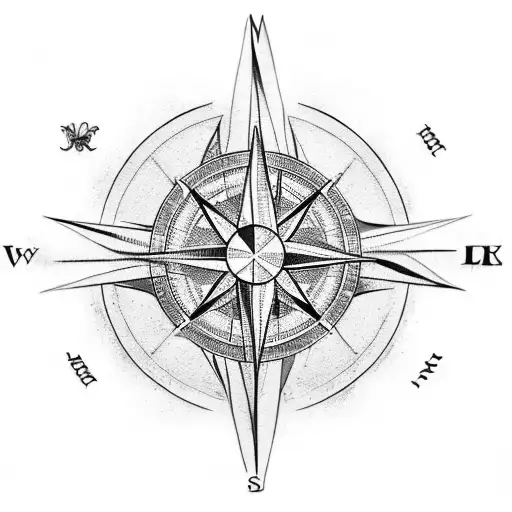 Create A Tattoo Template Of A Compass And A Matching Saying From The Bible