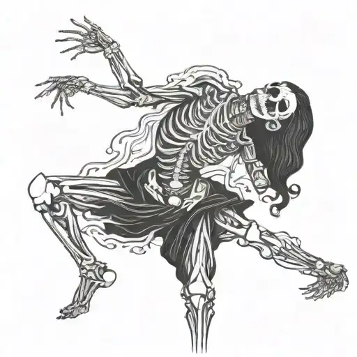 Skeleton Dancing With Beautiful Woman