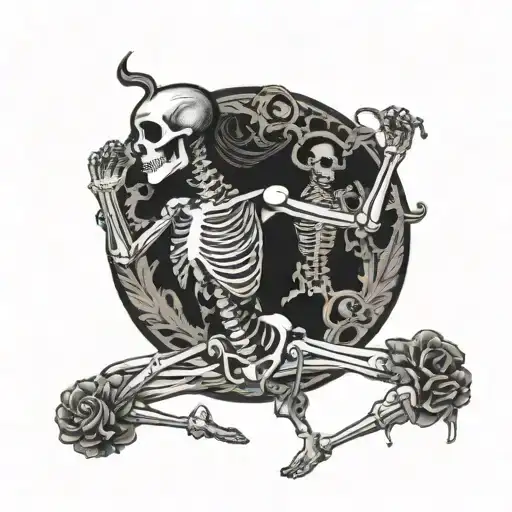 Skeleton Dancing With Beautiful Woman