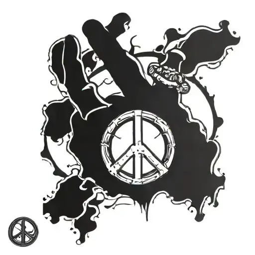 Skeleton Hand Peace Sign