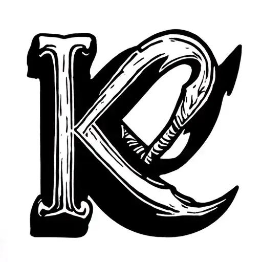 Simple Anchor Tatoo With Letter K & K