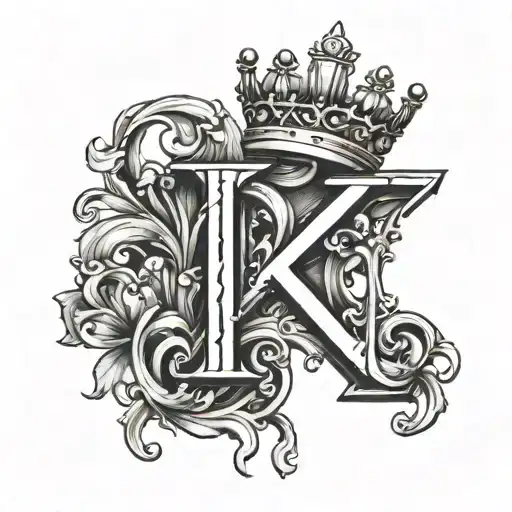 Letter N With A Crown With 5 Jewels