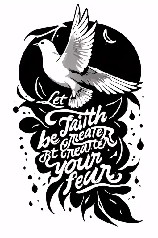 Dove And Quote Let Faith Be Greater Than Your Fear