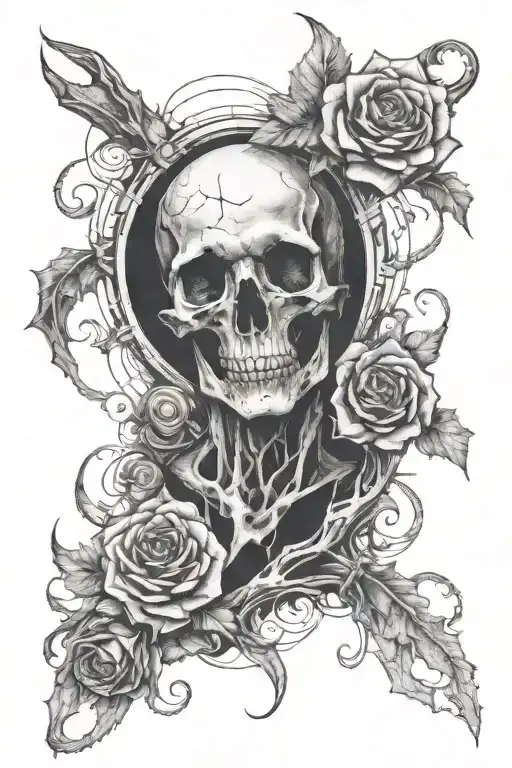 Horror Themed Realism Tattoo With Religious Elements