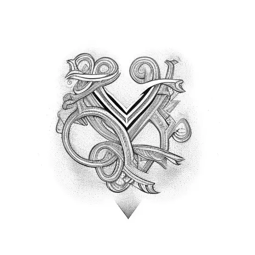 An Intricate Design Of Interconnected Letter 'S' And Hearts Symbolizing Unconditional Love