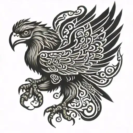 Persian Calligraphy Eagle