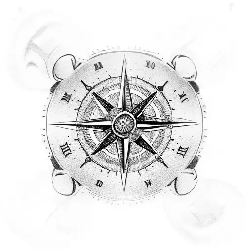 Viking Compass Adorned With Polar Bear Paw Prints