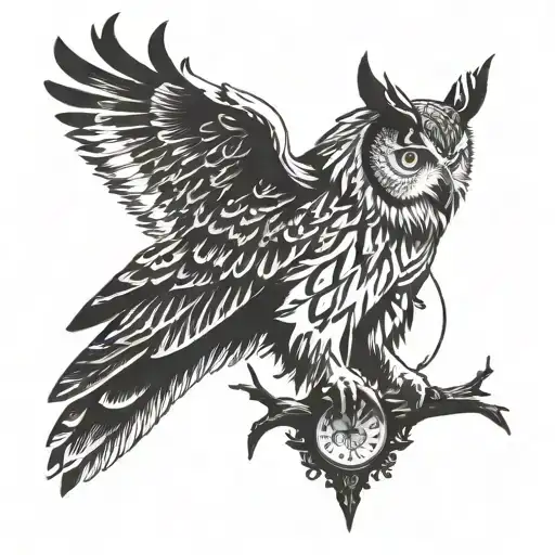 Eagle Owl Clock Stag