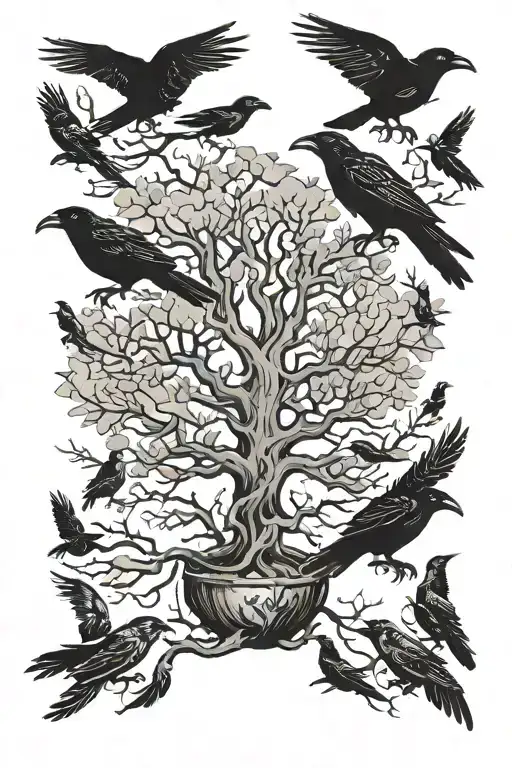 Poison Tree With Ravens Flying
