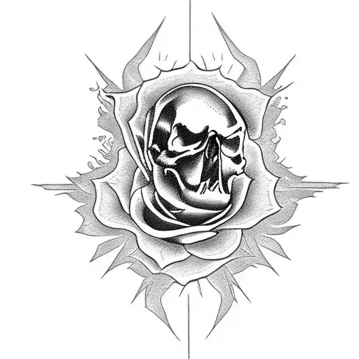 Death Rose Skull