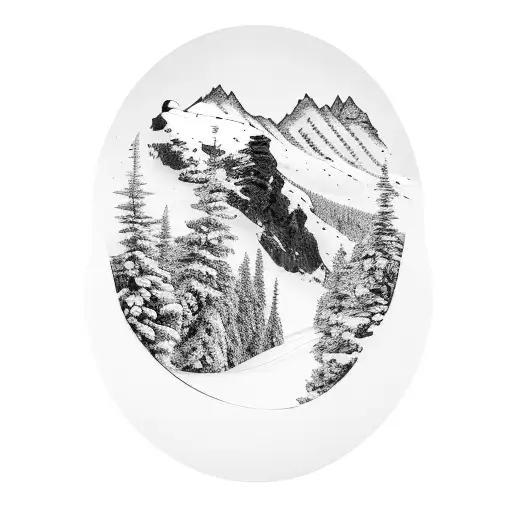 A Skier Gracefully Carving Through A Mountain Slope