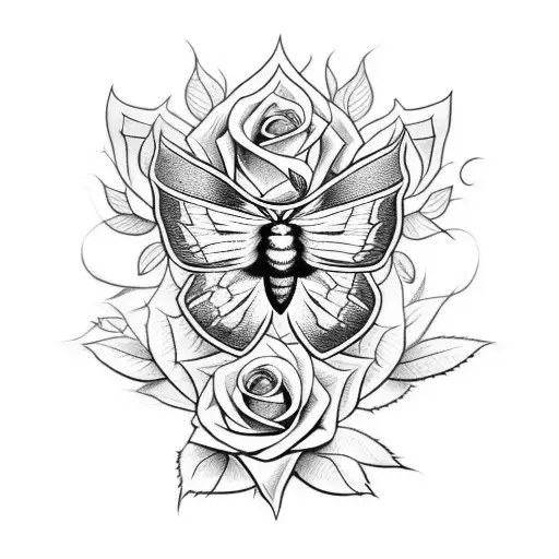 Half A Moth And Half A Rose Combined