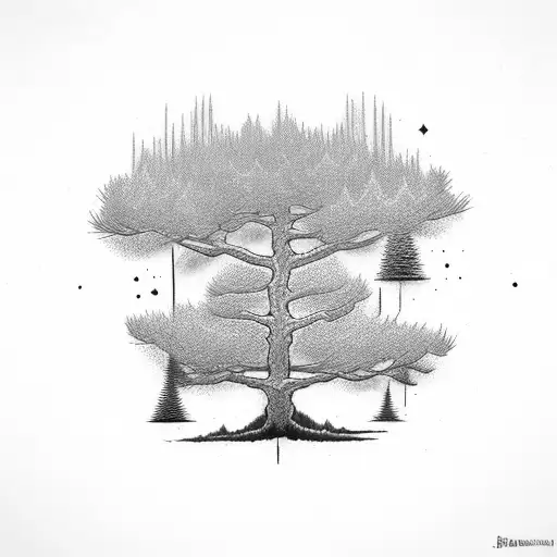 Spruce Tree Using Ogham Writing