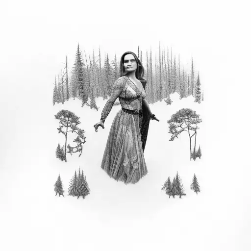 Beautiful Natalie Portman Emerging From The Woods