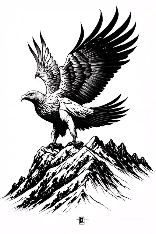 Aguia At The Top Of A Mountain