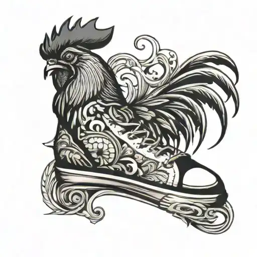 Rooster Wearing High Top Sneakers