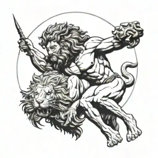 Hercules Killing The Nemian Lion