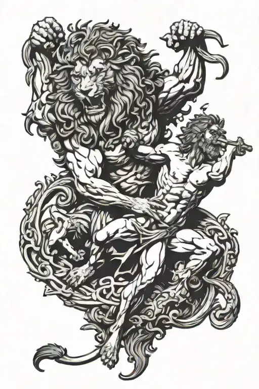 Hercules Killing The Nemian Lion